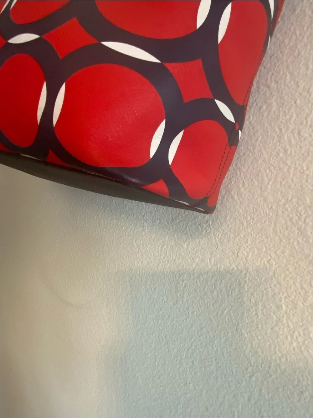 Michael Kors Red and Blue Circle-Print Tote with Gold MK Charm - Picture 9 of 16